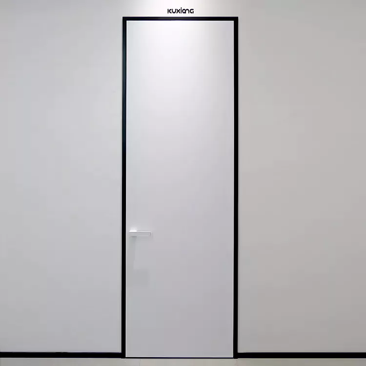 Puerta batiente de madera moderna sin pintura
